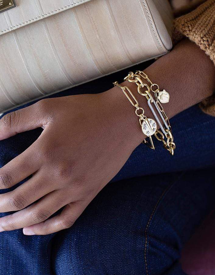 FOUNDRAE-Unconquerable Fob Clip Bracelet-YELLOW GOLD