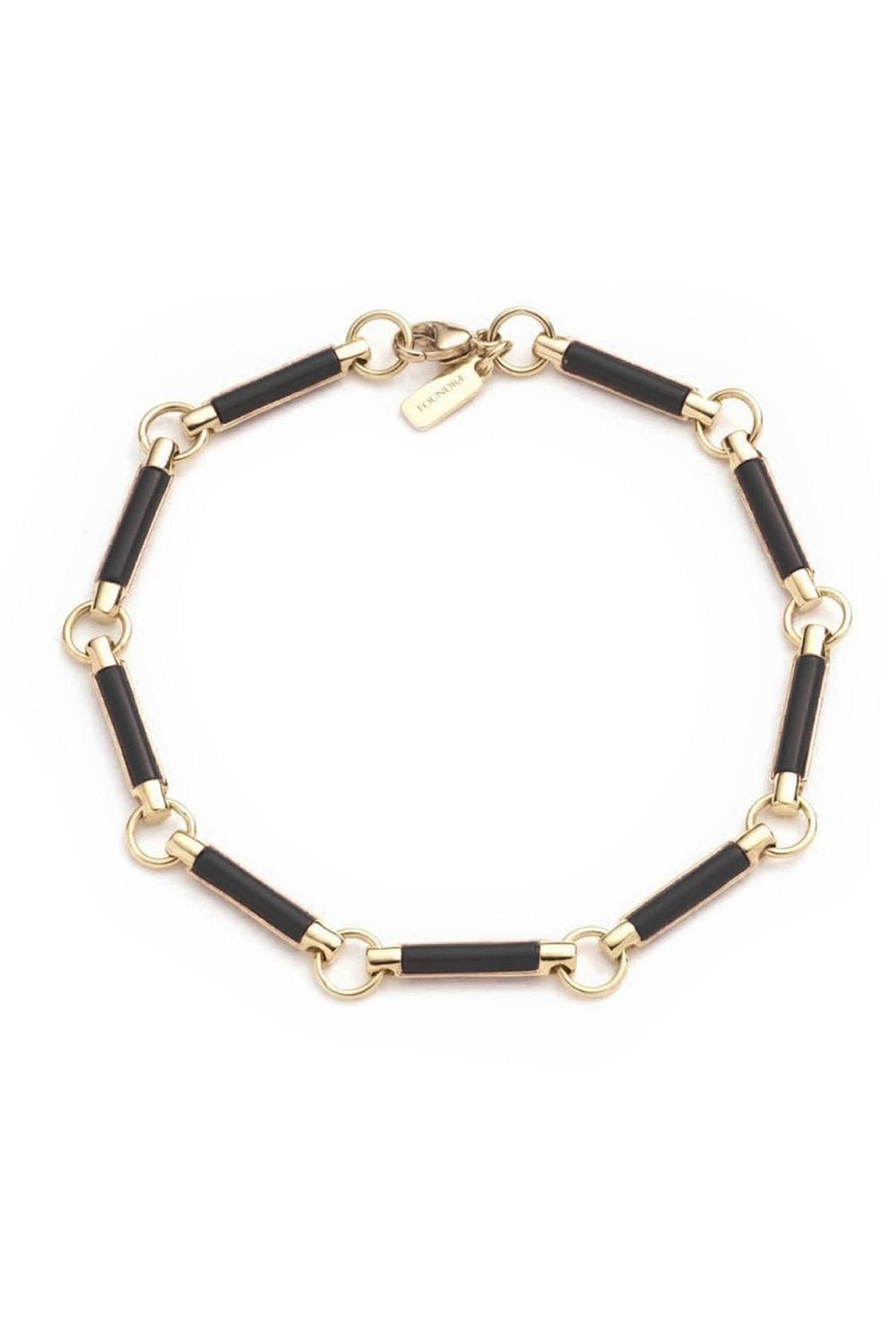 FOUNDRAE-Onyx Element Chain Bracelet-YELLOW GOLD