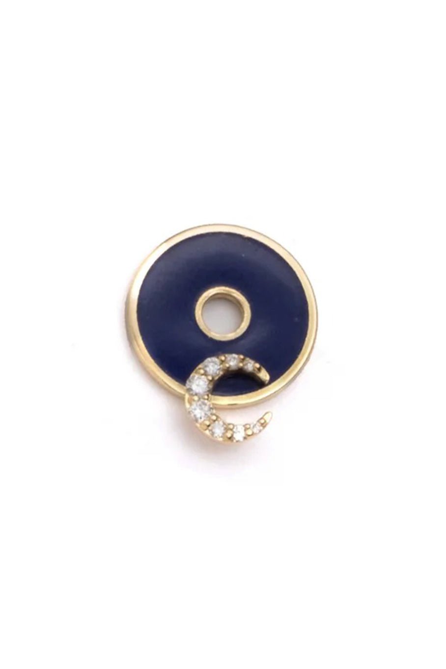 FOUNDRAE-Blue Crescent - Karma Disk-YELLOW GOLD