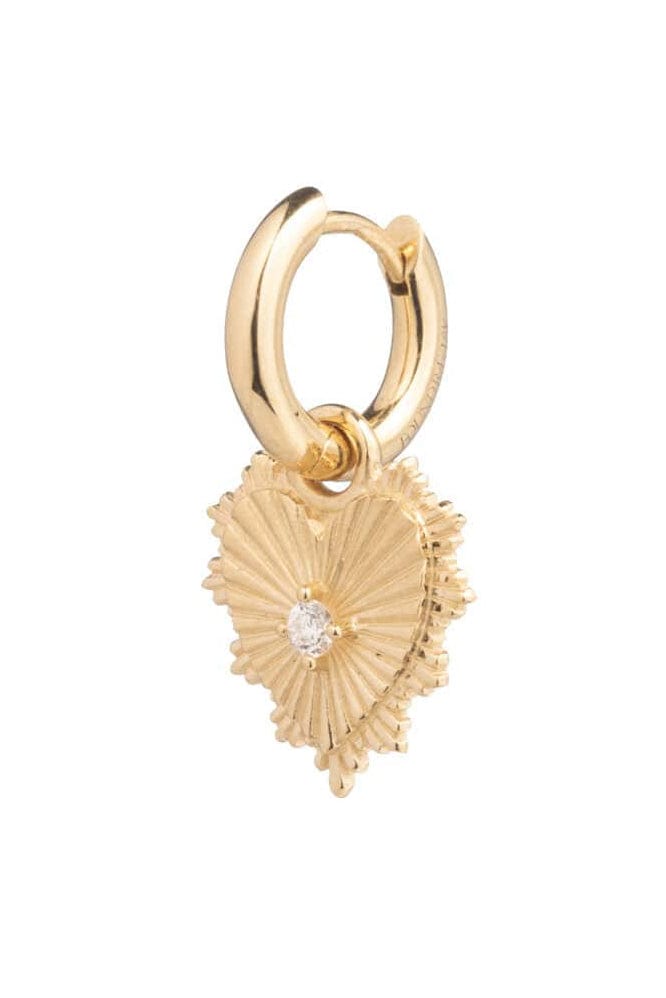 FOUNDRAE-Mini Heart Huggies-YELLOW GOLD