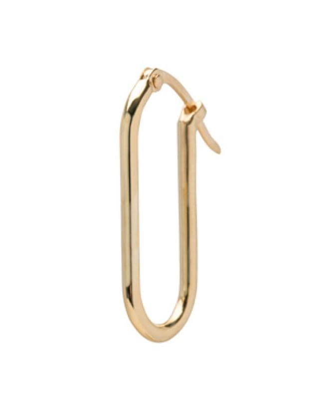 FOUNDRAE-Small Fob Hoop Single Earring-YELLOW GOLD