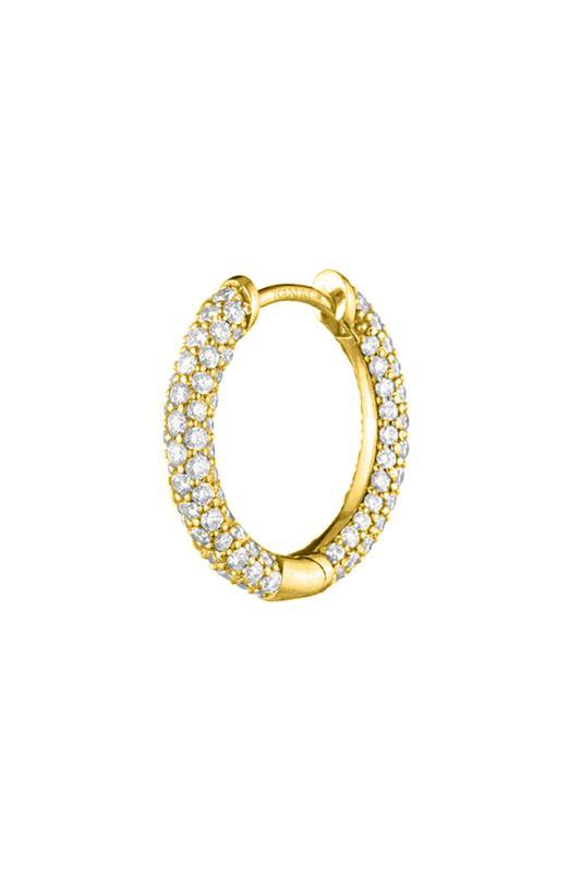 FOUNDRAE-Small Pave Chubby Hoop Earring-YELLOW GOLD