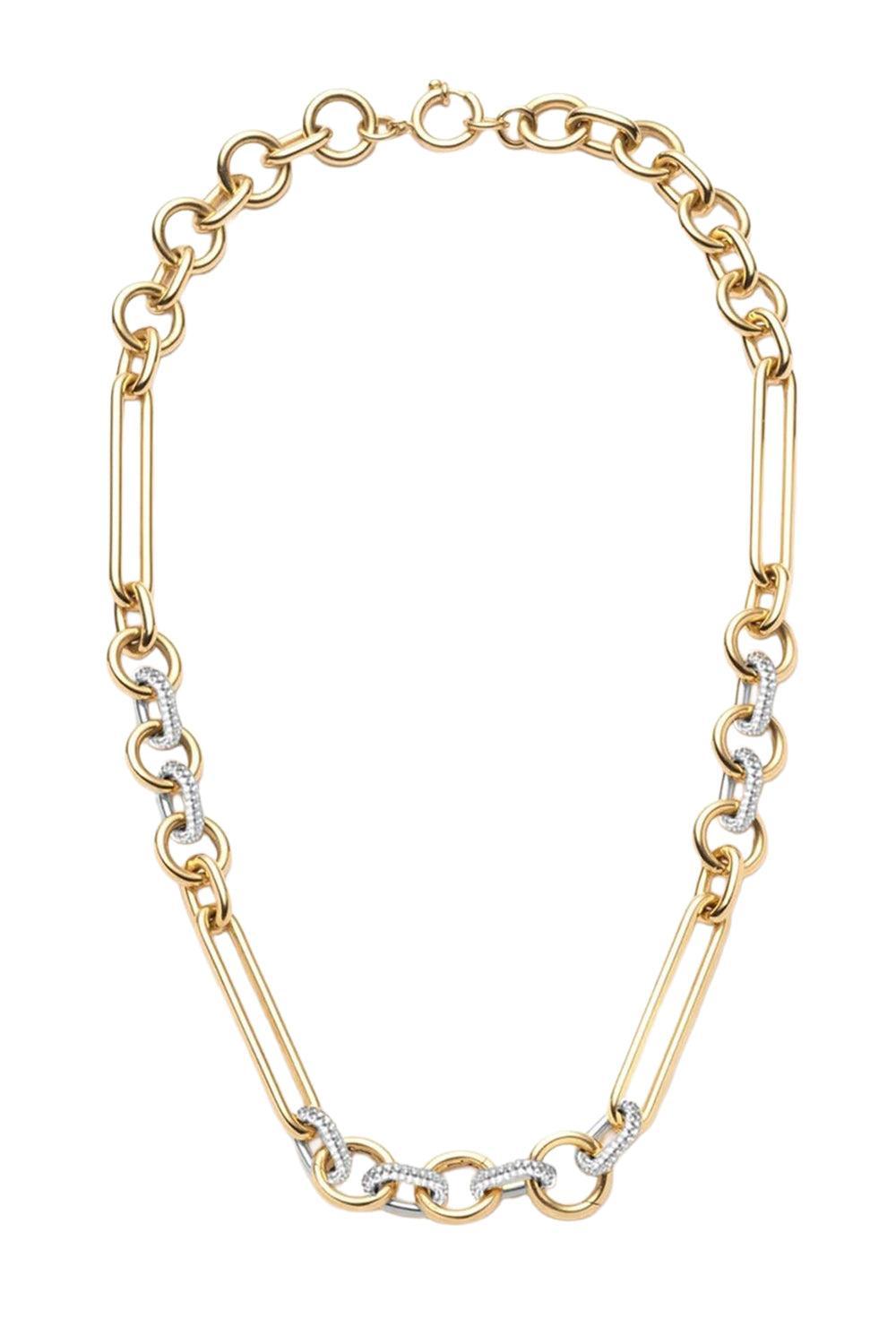 Oversized Mixed Clip Chain Necklace-YELLOW GOLD-JEWELRYFINE JEWELNECKLACE O-FOUNDRAE