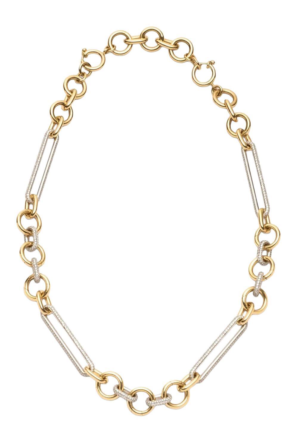 Oversized Pave Mixed Clip Chain-YELLOW GOLD-JEWELRYFINE JEWELNECKLACE O-FOUNDRAE