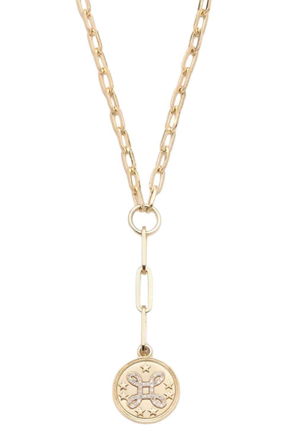 True Love Spark Medallion Refined Clip Necklace-YELLOW GOLD-JEWELRYFINE JEWELNECKLACE O-FOUNDRAE