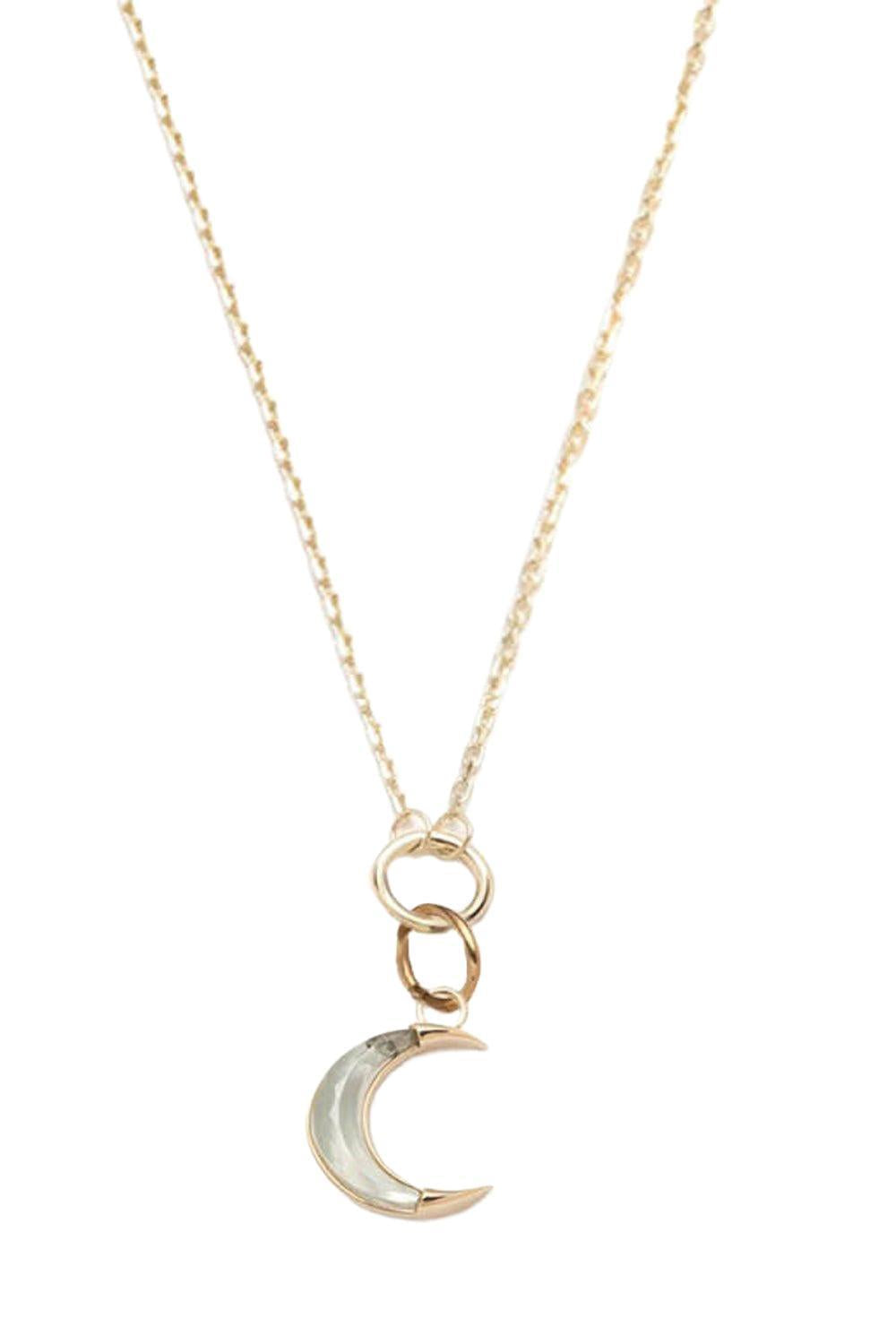 Fine Layer Prasiolite Crescent Necklace - Karma-YELLOW GOLD-JEWELRYFINE JEWELNECKLACE O-FOUNDRAE