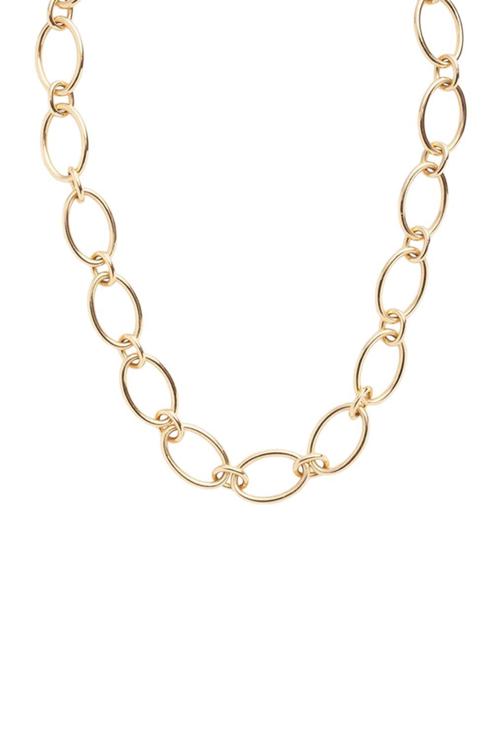 Oval Chain Link Necklace-YELLOW GOLD-JEWELRYFINE JEWELNECKLACE O-FOUNDRAE