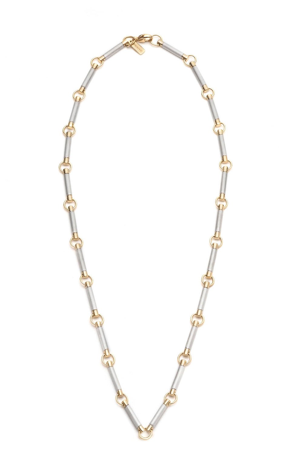 FOUNDRAE-Element Chain Choker Necklace-WHITE GOLD