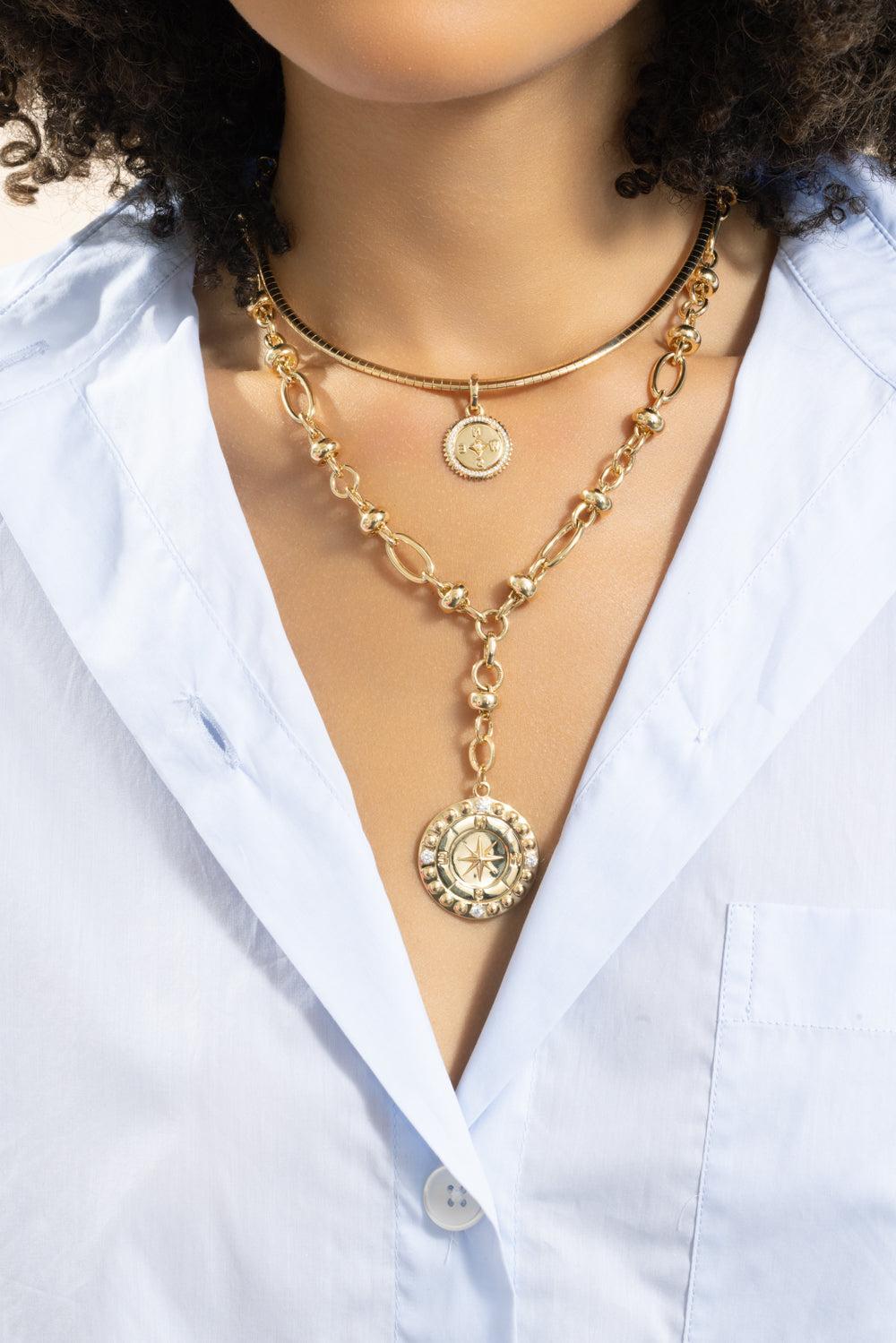 Sleek Collar Necklace-YELLOW GOLD-14-JEWELRYFINE JEWELNECKLACE O-FOUNDRAE