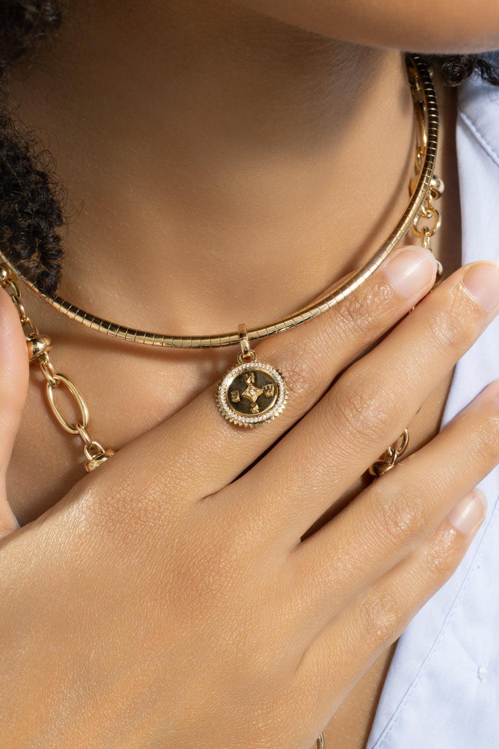 Sleek Collar Necklace-YELLOW GOLD-14-JEWELRYFINE JEWELNECKLACE O-FOUNDRAE