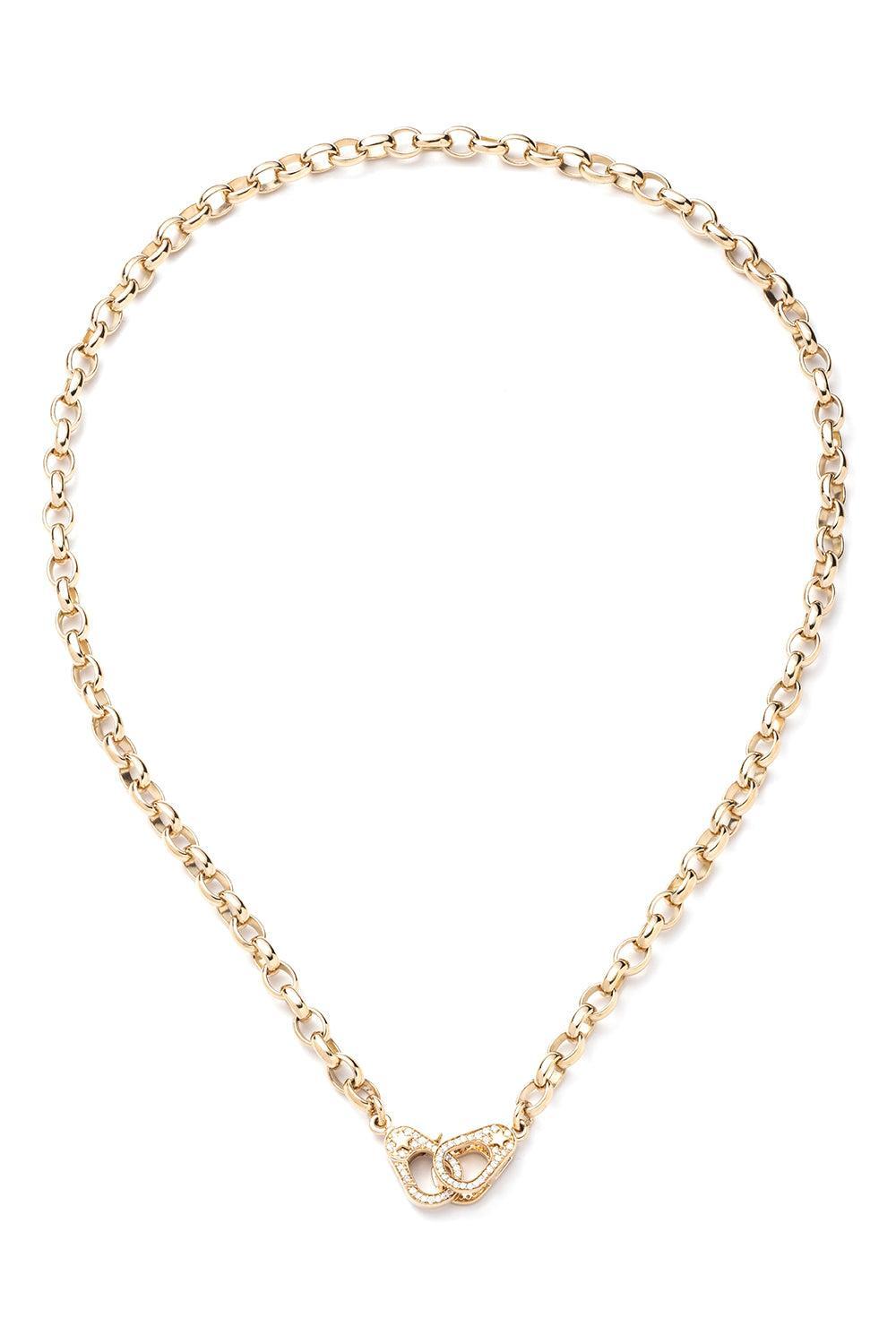 Diamonds Sister Hook Heavy Belcher Chain Choker Necklace-YELLOW GOLD-16-JEWELRYFINE JEWELNECKLACE O-FOUNDRAE