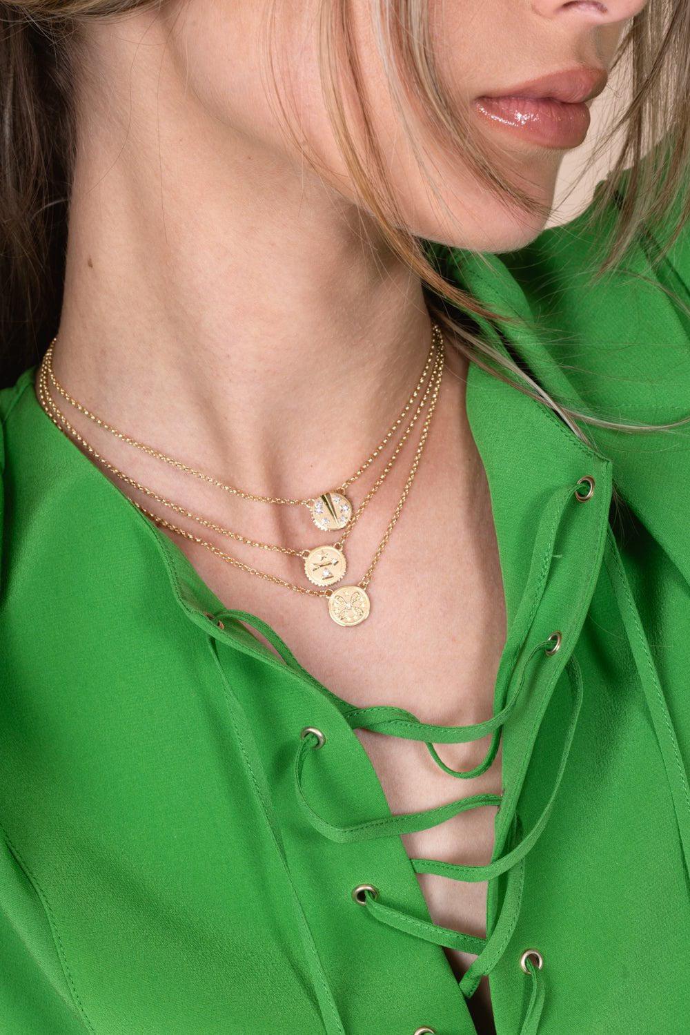 FOUNDRAE-Resilience - Mini Stationary Necklace-YELLOW GOLD