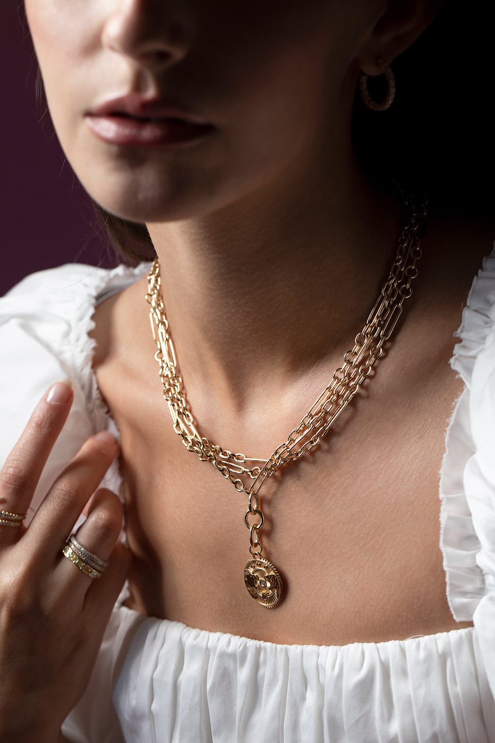 FOUNDRAE-18" Small Mixed Clip Chain-YELLOW GOLD