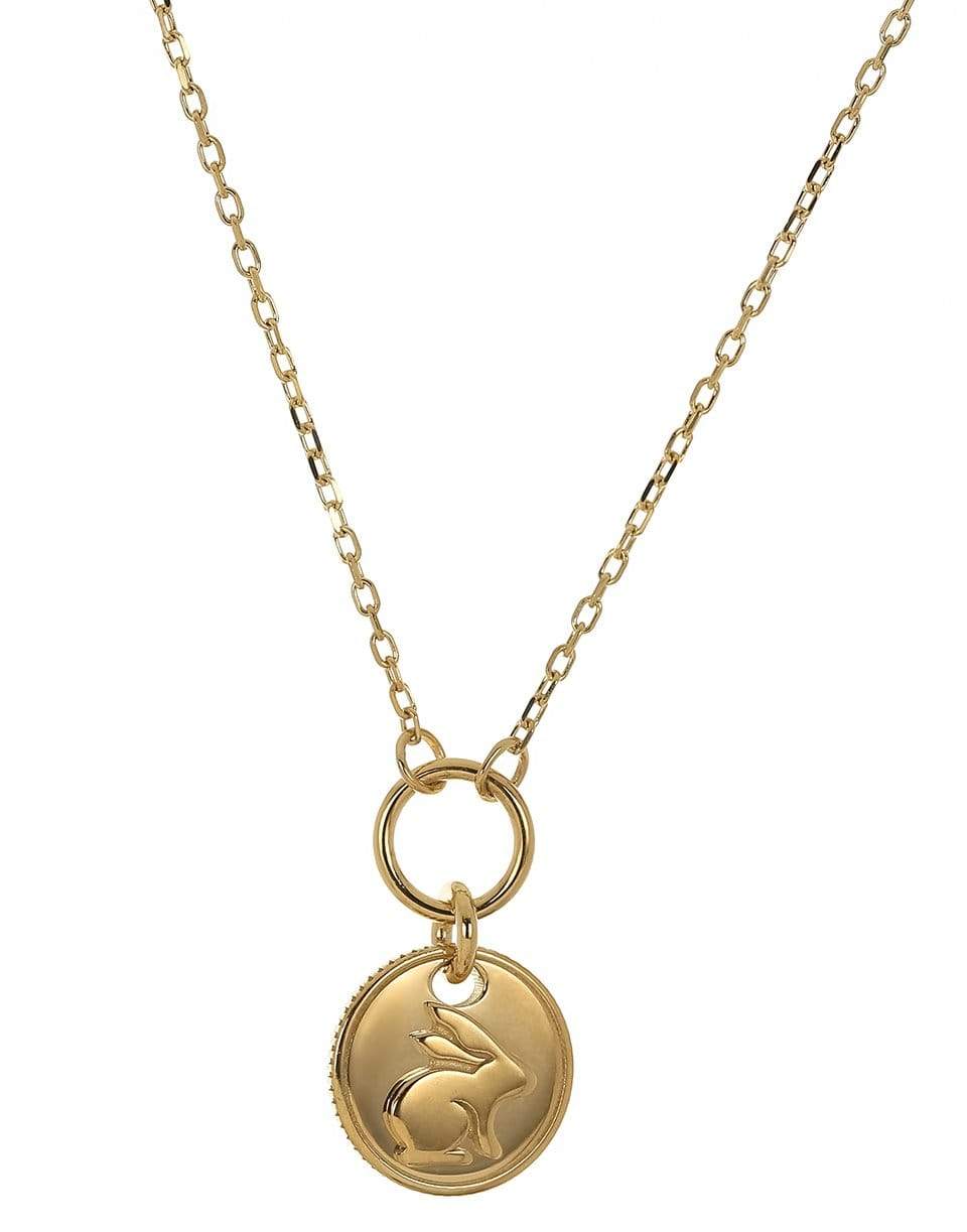 FOUNDRAE-Bunny Spirit Coin Thread Necklace-YELLOW GOLD