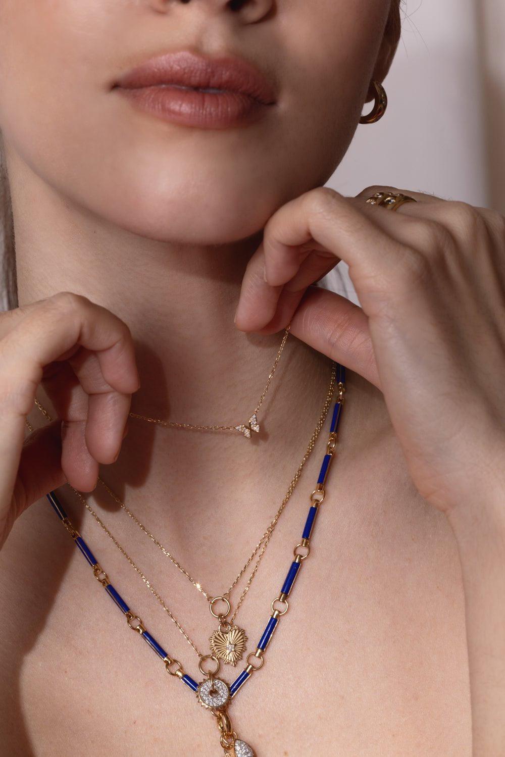 FOUNDRAE-Butterfly - Reverie Mini Symbol Stationary Necklace-YELLOW GOLD