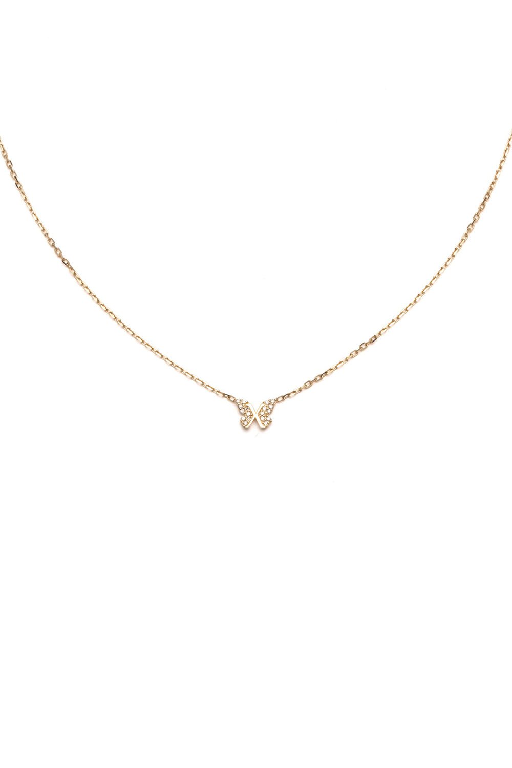 FOUNDRAE-Butterfly - Reverie Mini Symbol Stationary Necklace-YELLOW GOLD