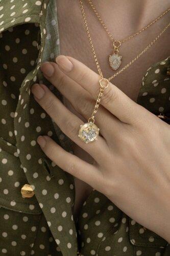 Diamond Blossoms Small Mixed Belcher Necklace-YELLOW GOLD-JEWELRYFINE JEWELNECKLACE O-FOUNDRAE