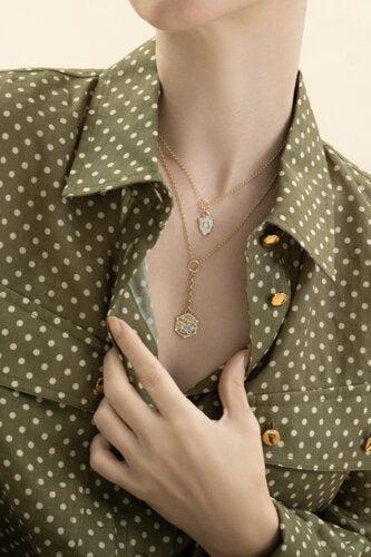 Diamond Blossoms Small Mixed Belcher Necklace-YELLOW GOLD-JEWELRYFINE JEWELNECKLACE O-FOUNDRAE