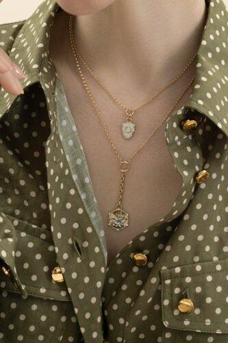 Diamond Blossoms Small Mixed Belcher Necklace-YELLOW GOLD-JEWELRYFINE JEWELNECKLACE O-FOUNDRAE