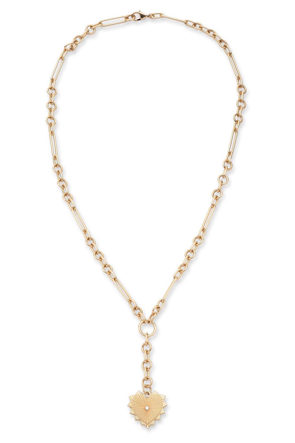 Diamond Heart Love Token Small Mixed Clip Extension Necklace-YELLOW GOLD-JEWELRYFINE JEWELNECKLACE O-FOUNDRAE