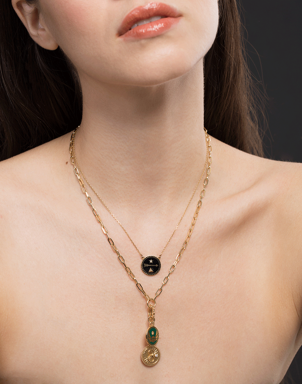 FOUNDRAE-Dream Enamel Medallion Necklace-YELLOW GOLD