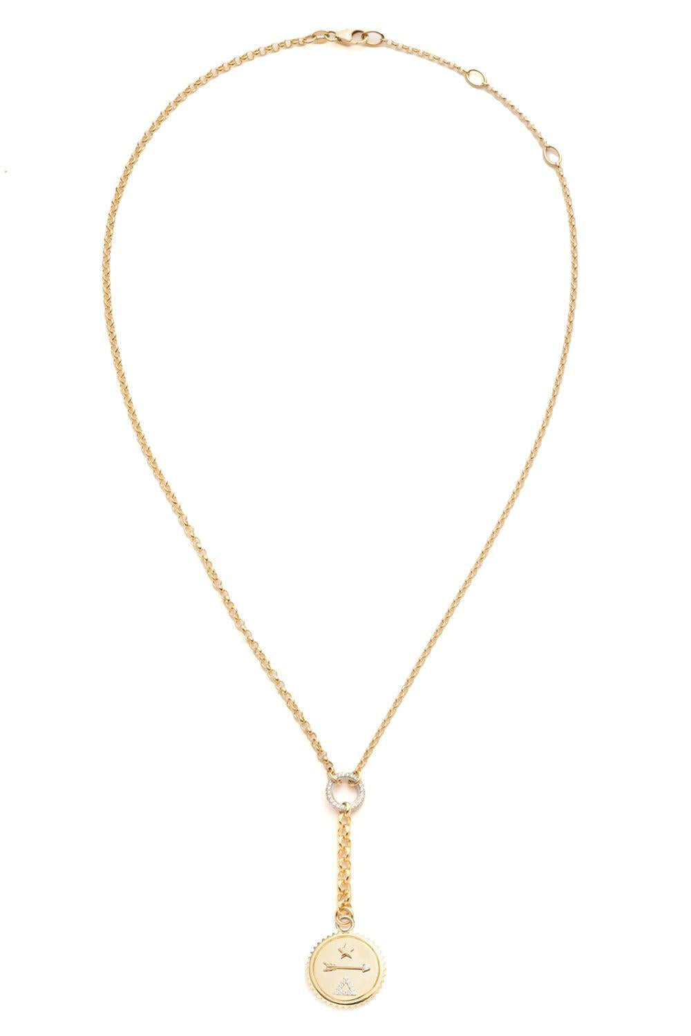 Dream - Small Mixed Belcher Extension Chain Necklace-YELLOW GOLD-JEWELRYFINE JEWELNECKLACE O-FOUNDRAE