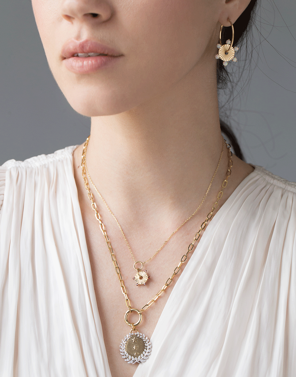 FOUNDRAE-Fire Element Garnet Necklace-YELLOW GOLD