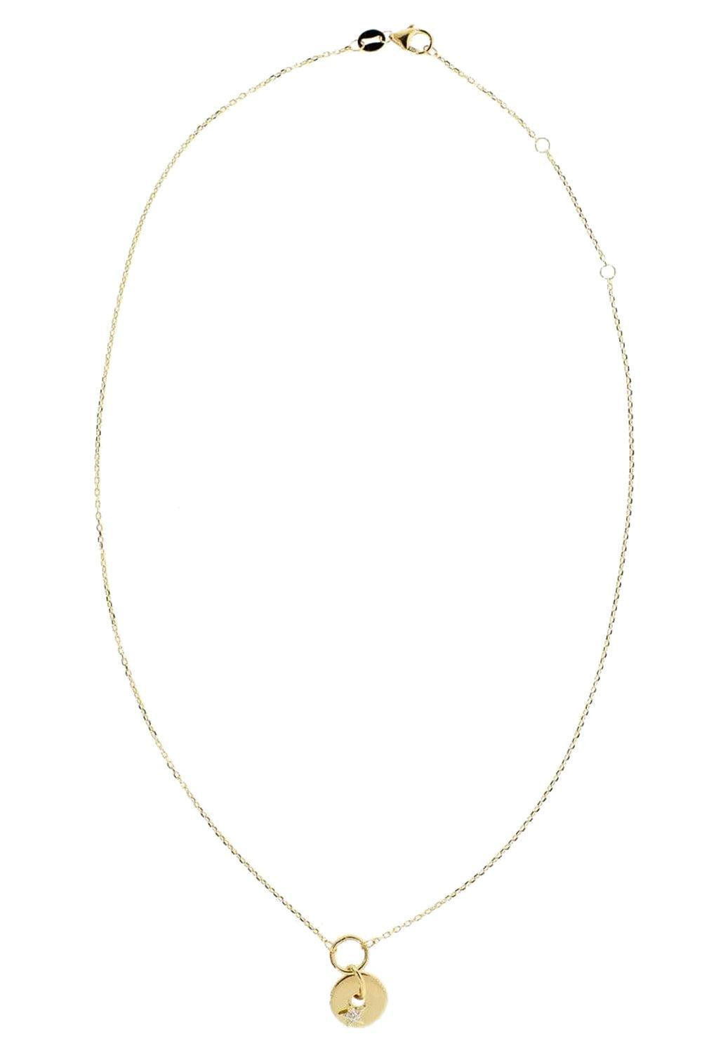 Gold Star Disk Necklace-YELLOW GOLD-JEWELRYFINE JEWELNECKLACE O-FOUNDRAE