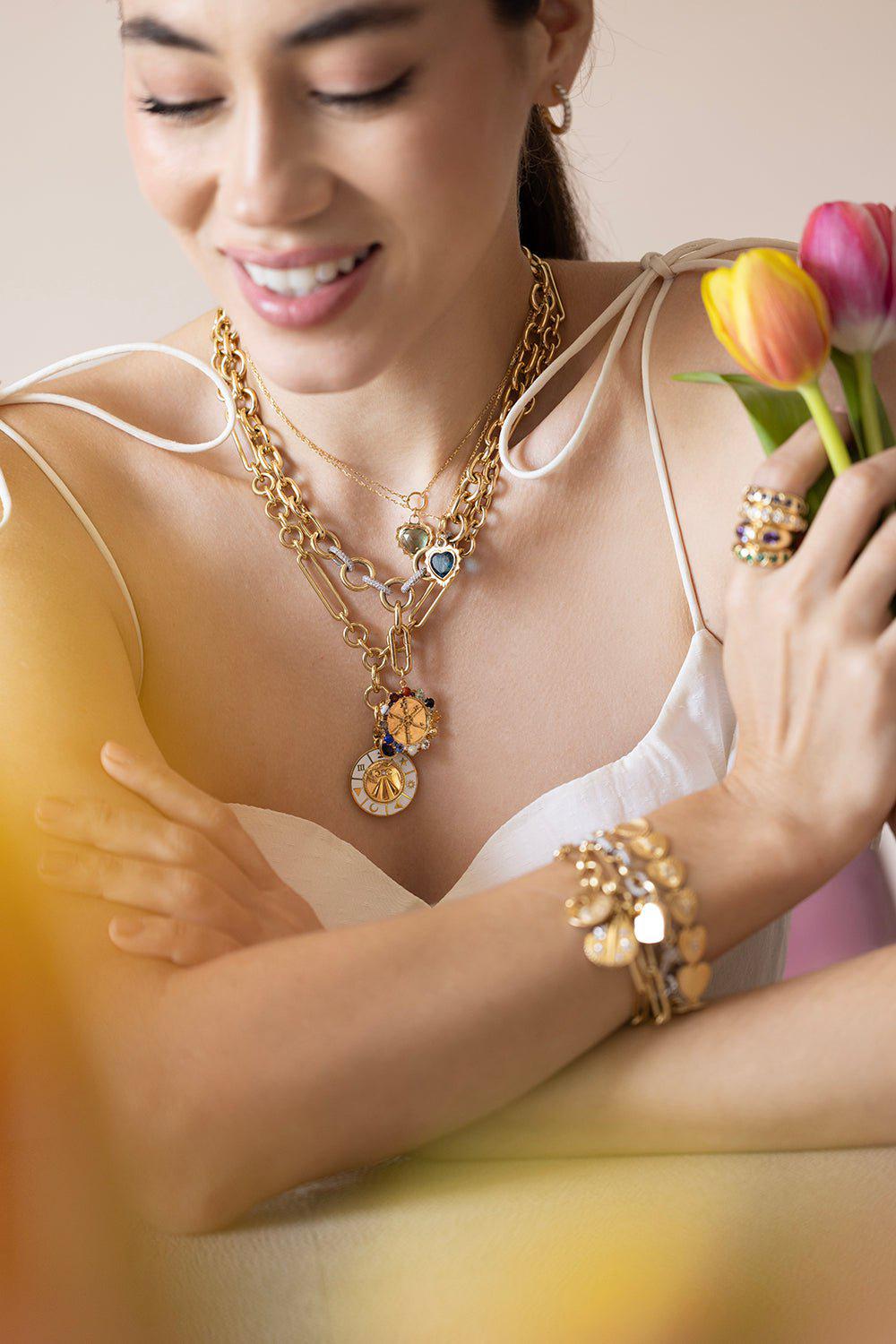 FOUNDRAE-Green Prasiolite Heart Necklace-YELLOW GOLD