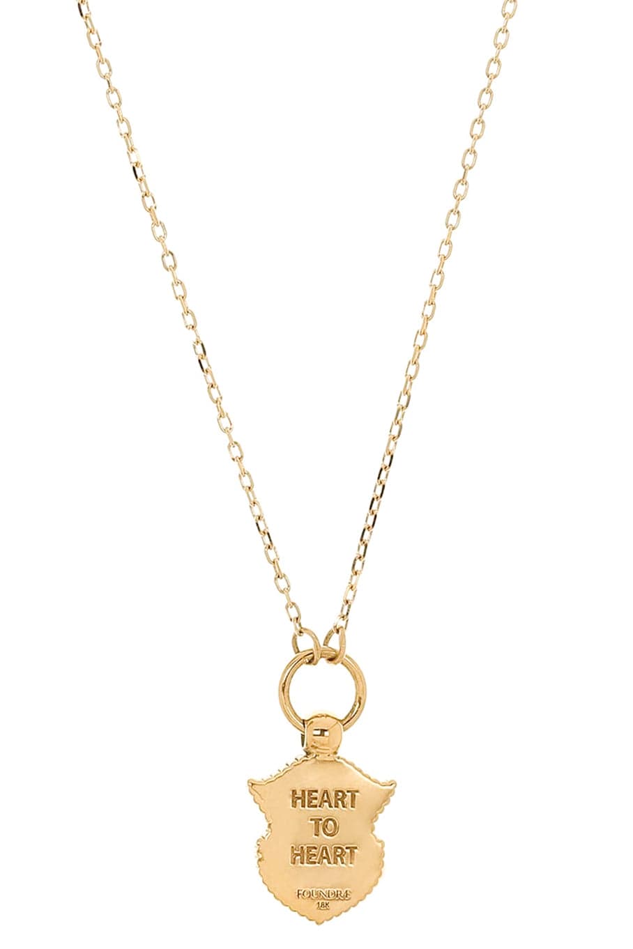 FOUNDRAE-Heart to Heart Thread Necklace-YELLOW GOLD