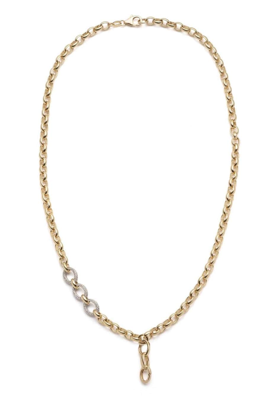 FOUNDRAE-Heavy Belcher Chain Necklace with Triple Annex Link-YELLOW GOLD