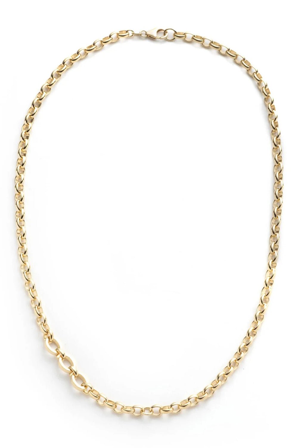 FOUNDRAE-Heavy Belcher Triple Link Chain Necklace-YELLOW GOLD