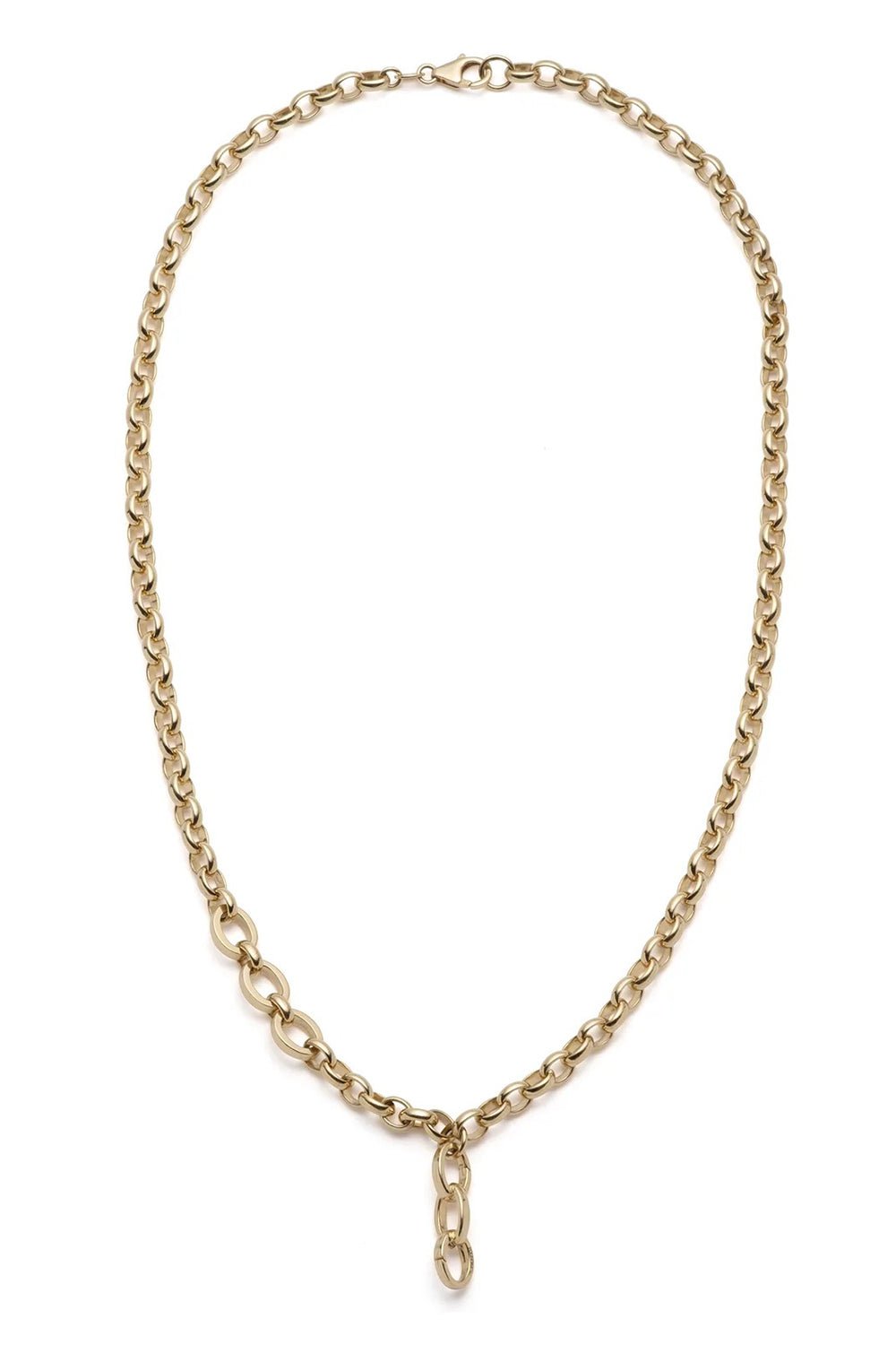 FOUNDRAE-Heavy Belcher Triple Link Chain Necklace-YELLOW GOLD