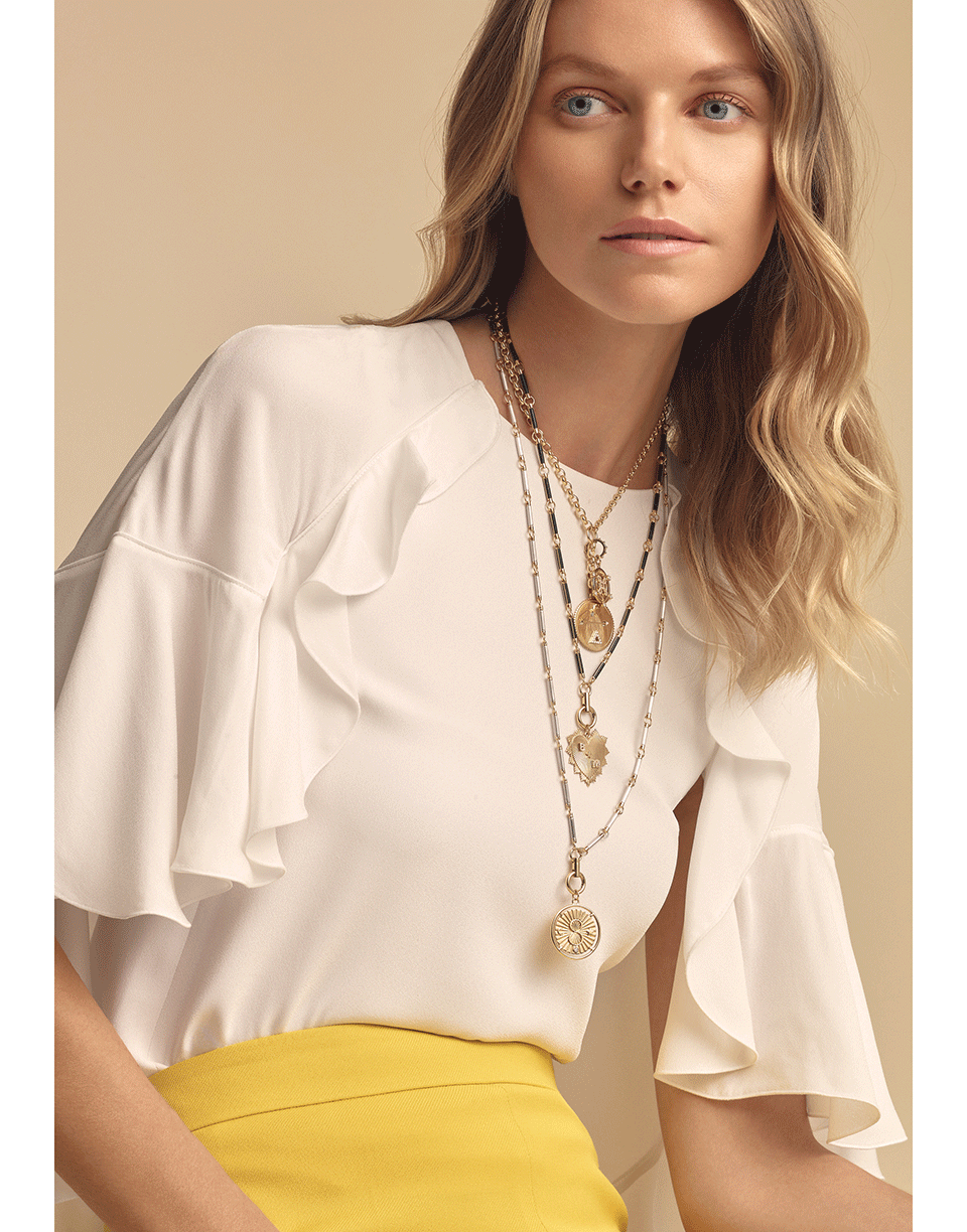 FOUNDRAE-Howlite Element Link Chain-YELLOW GOLD