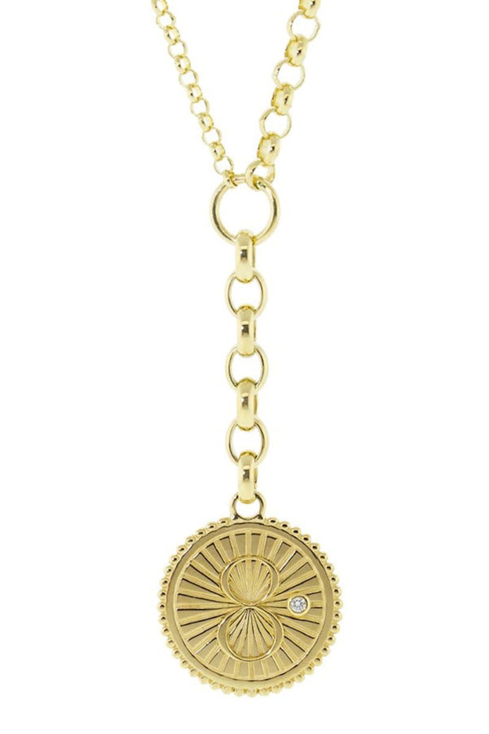 FOUNDRAE-Karma Medallion Belcher Necklace-YELLOW GOLD