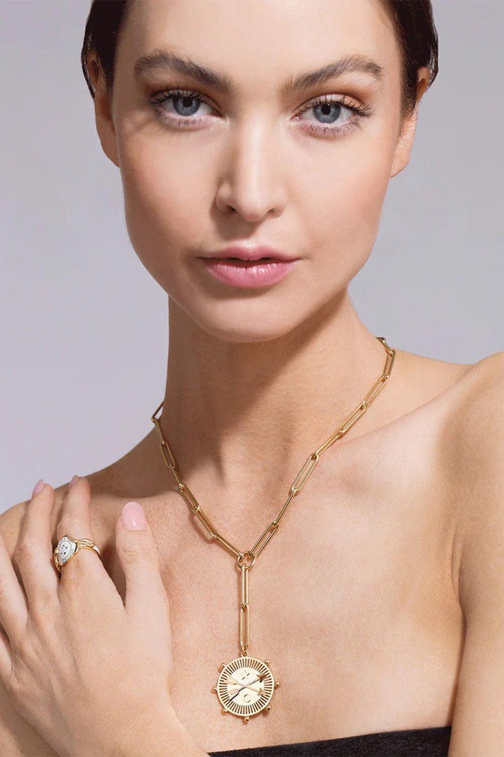 FOUNDRAE-Large Passion Medallion Necklace-YELLOW GOLD