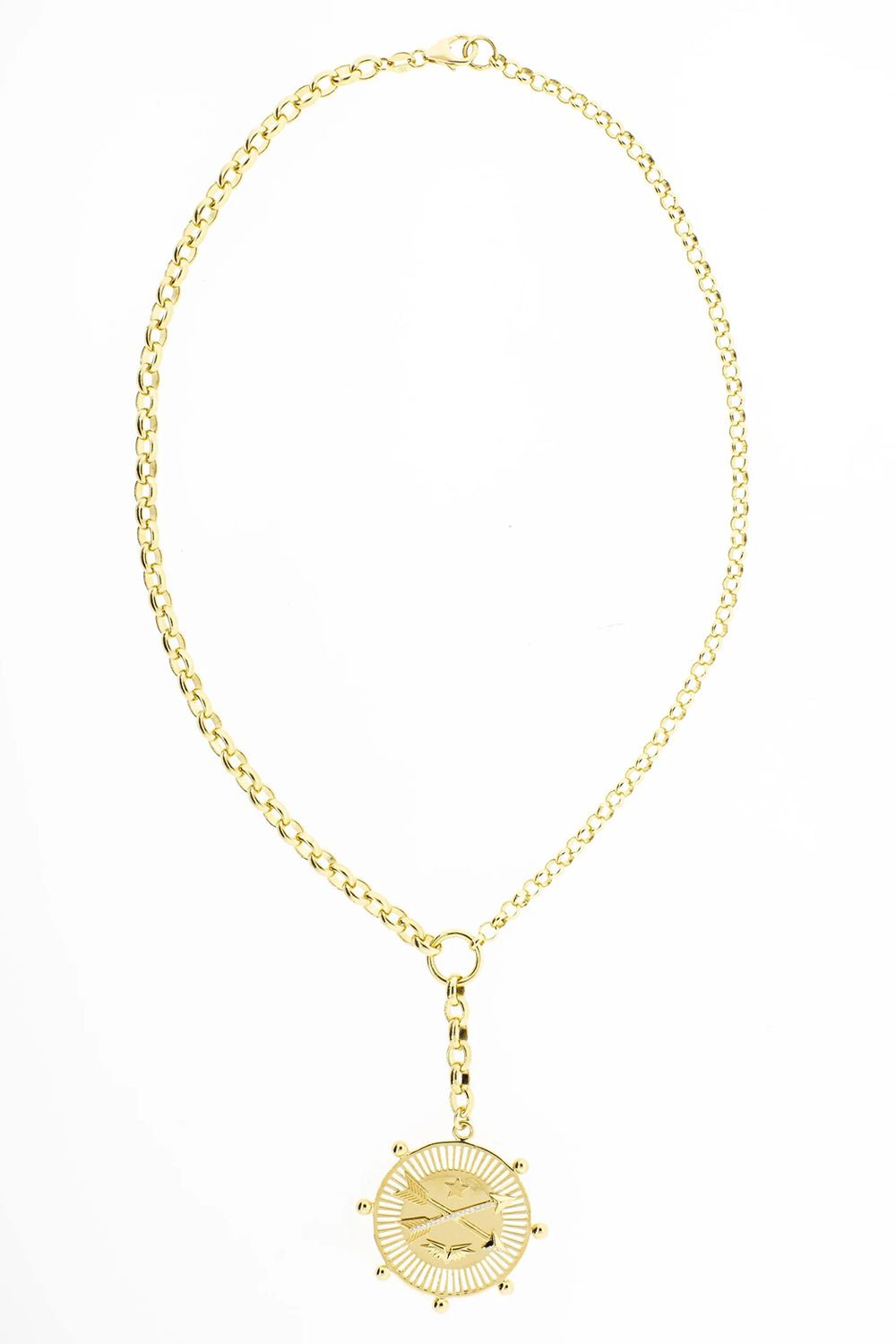 FOUNDRAE-Large Passion Medallion Necklace-YELLOW GOLD
