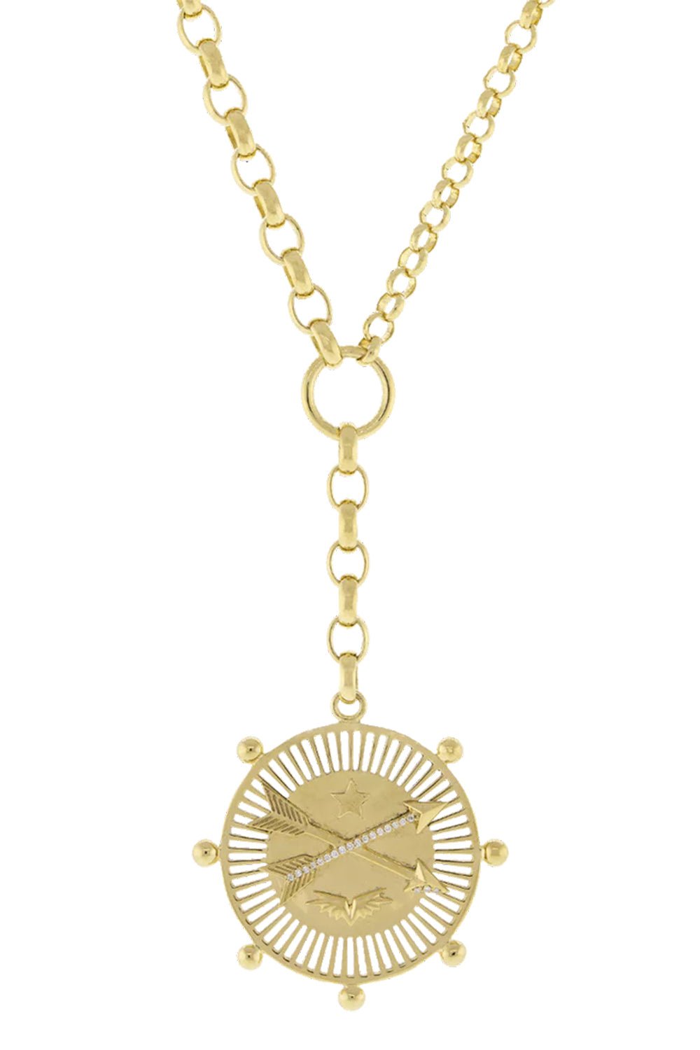 FOUNDRAE-Large Passion Medallion Necklace-YELLOW GOLD