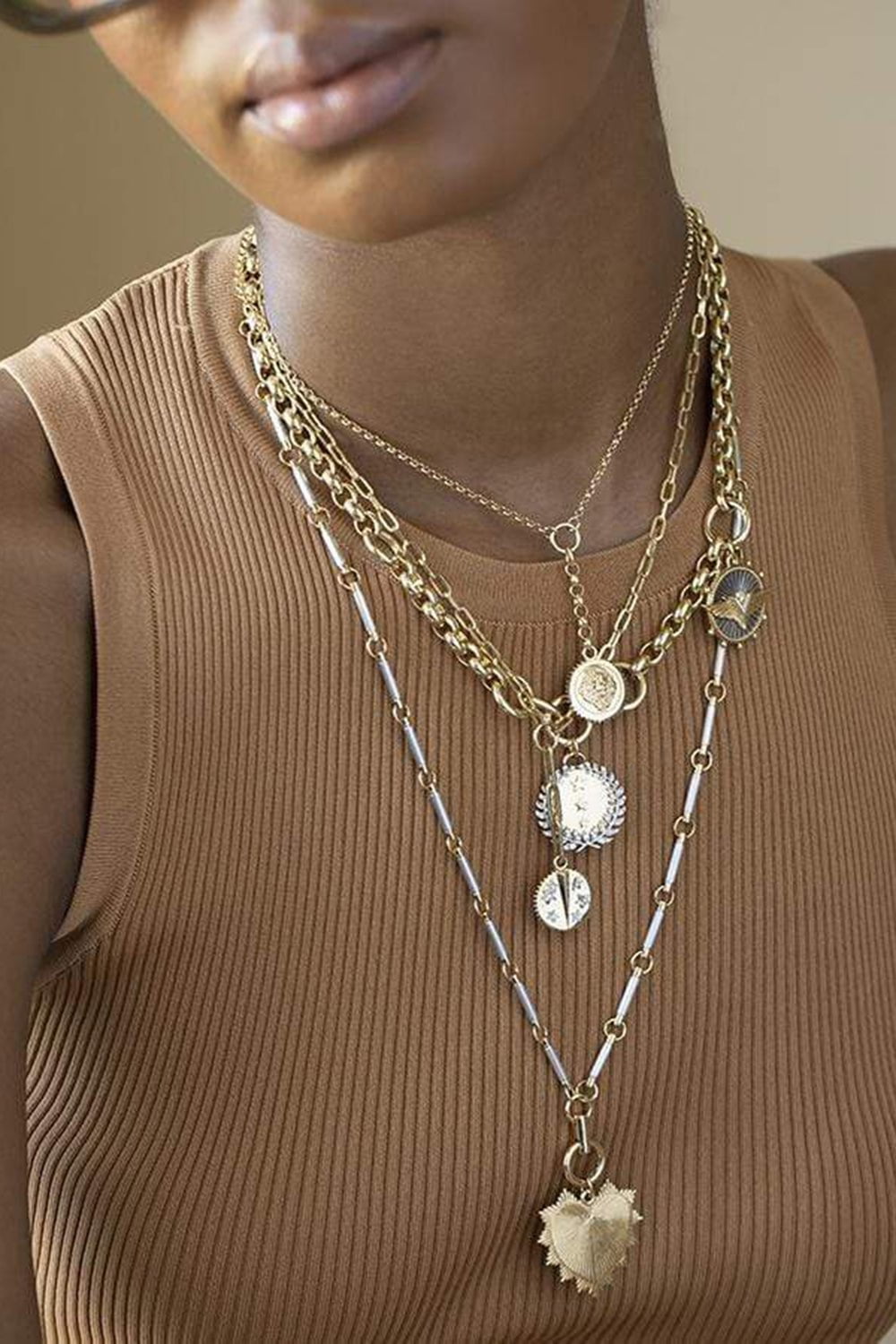 FOUNDRAE-Medium Belcher Strength Necklace-YELLOW GOLD