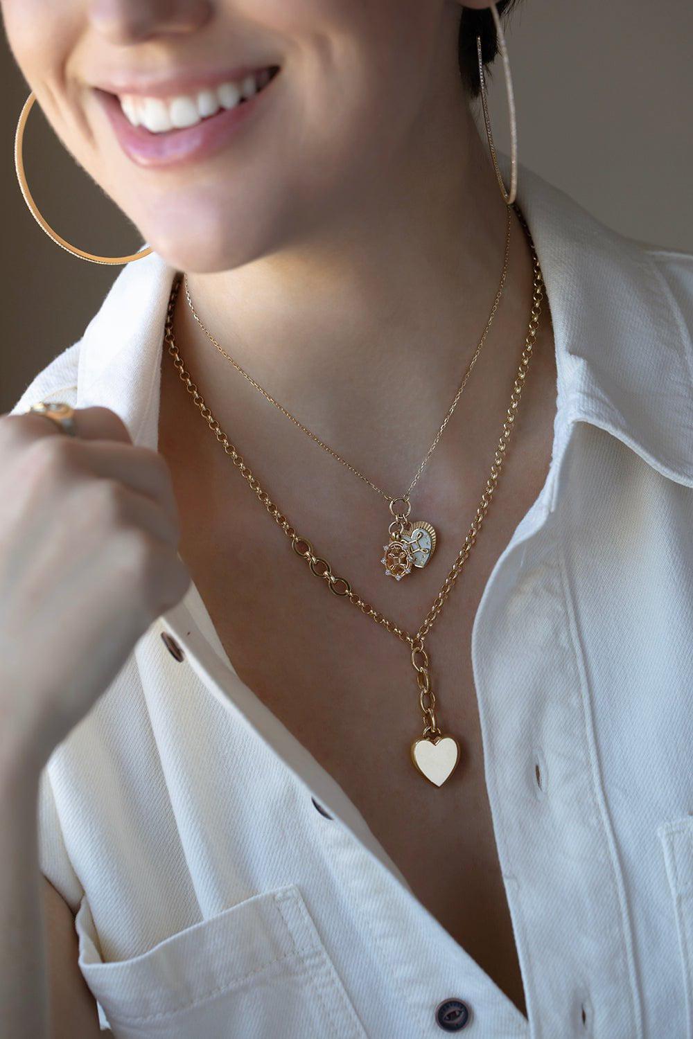 FOUNDRAE-Medium Belcher Triple Annex Link Necklace-YELLOW GOLD