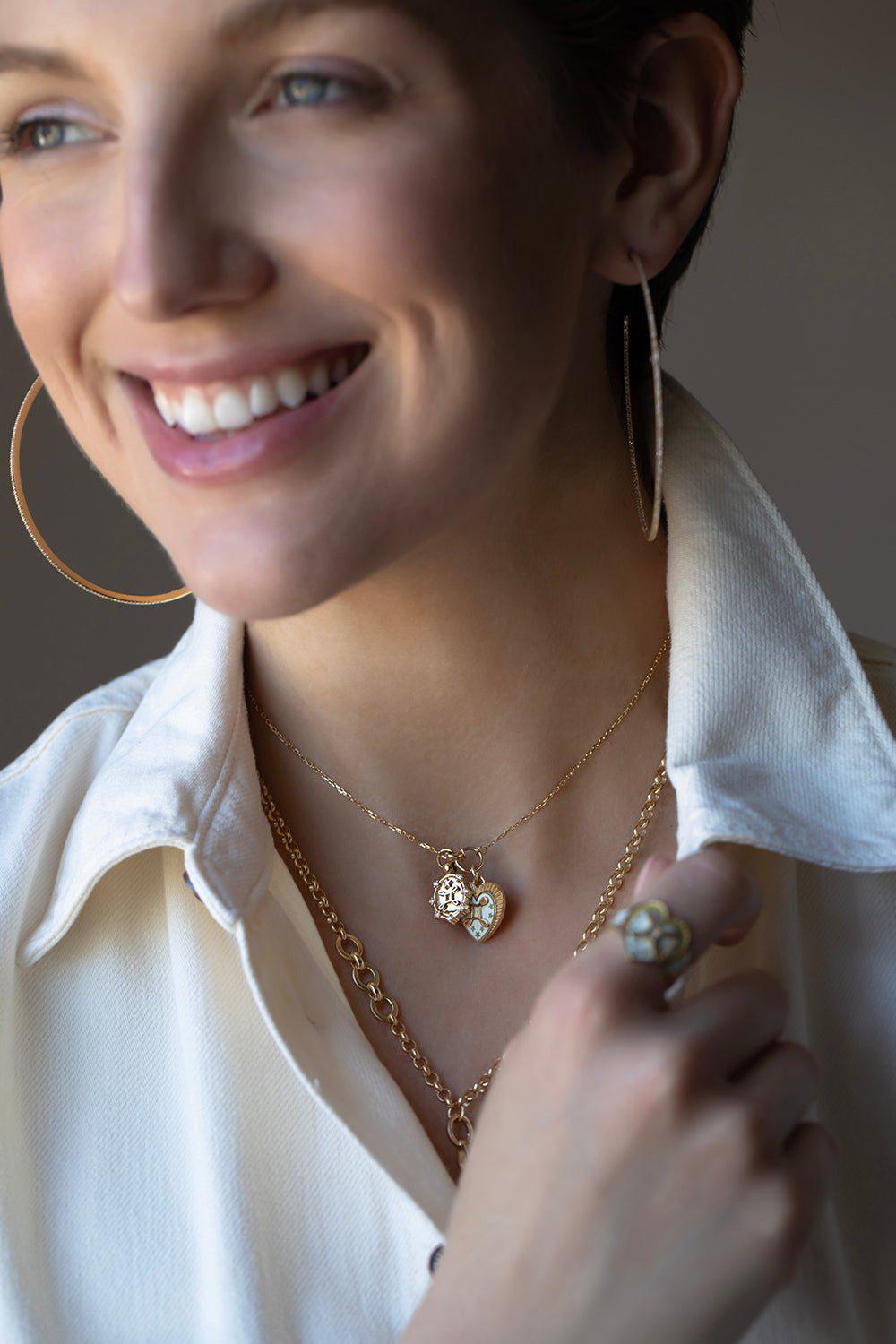 FOUNDRAE-Medium Belcher Triple Annex Link Necklace-YELLOW GOLD