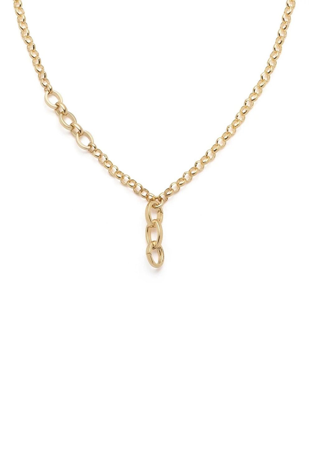 FOUNDRAE-Medium Belcher Triple Annex Link Necklace-YELLOW GOLD
