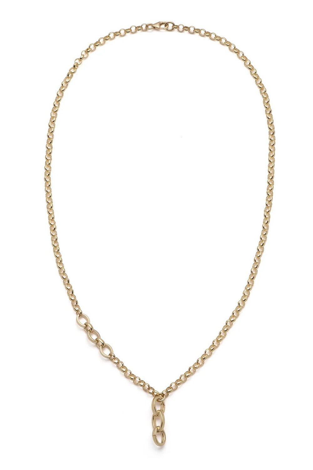 FOUNDRAE-Medium Belcher Triple Annex Link Necklace-YELLOW GOLD
