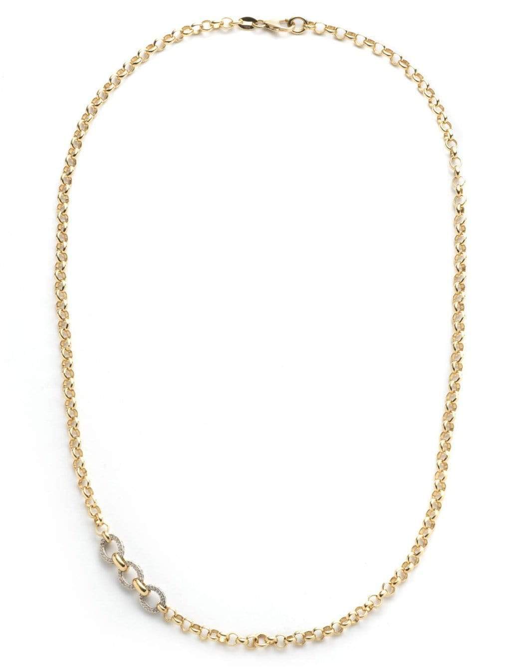 FOUNDRAE-Medium Belcher Triple Pave Annex Link Chain-YELLOW GOLD