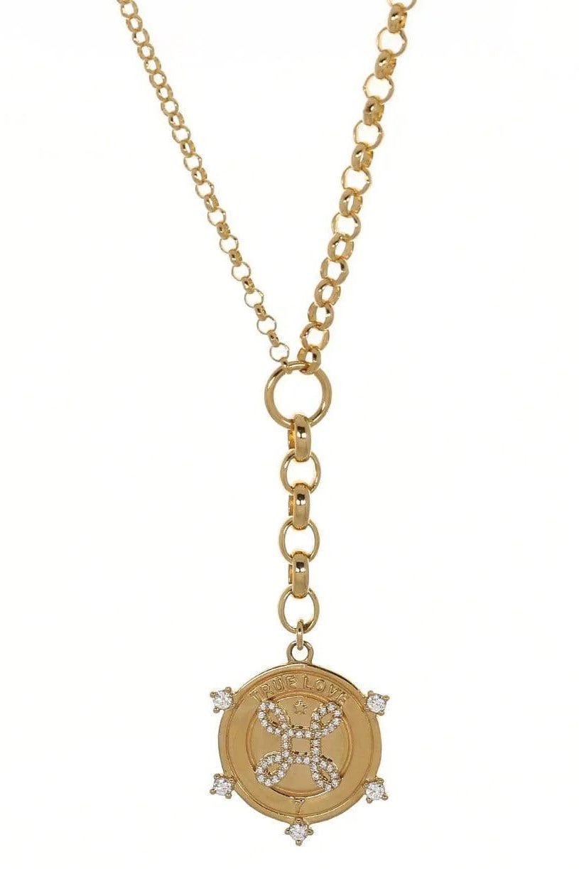 FOUNDRAE-Medium Belcher True Love Necklace-YELLOW GOLD