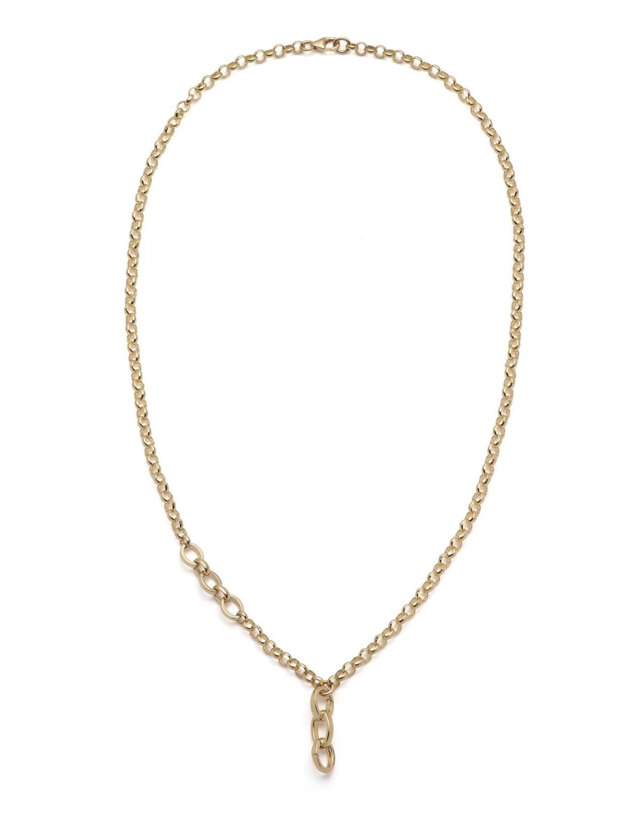FOUNDRAE-Medium Extension Belcher Chain Necklace with Triple Annex Link-YELLOW GOLD