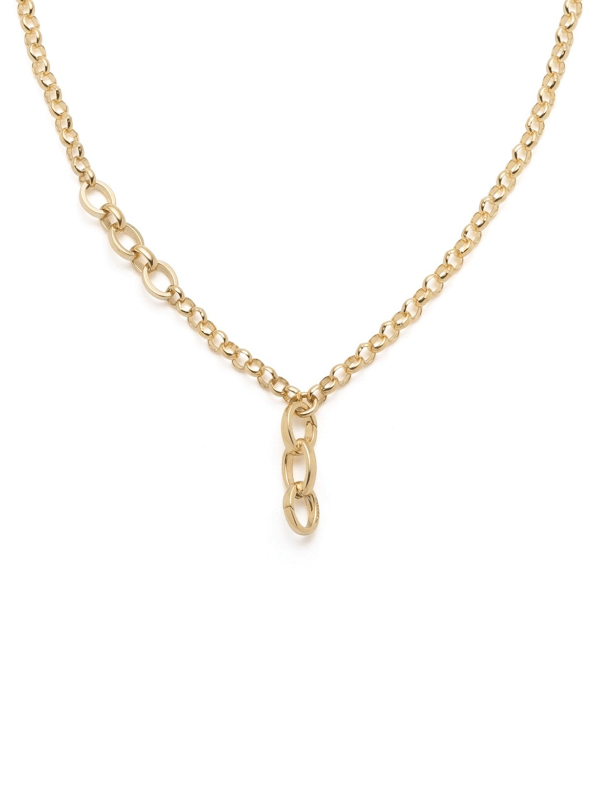 FOUNDRAE-Medium Extension Belcher Chain Necklace with Triple Annex Link-YELLOW GOLD