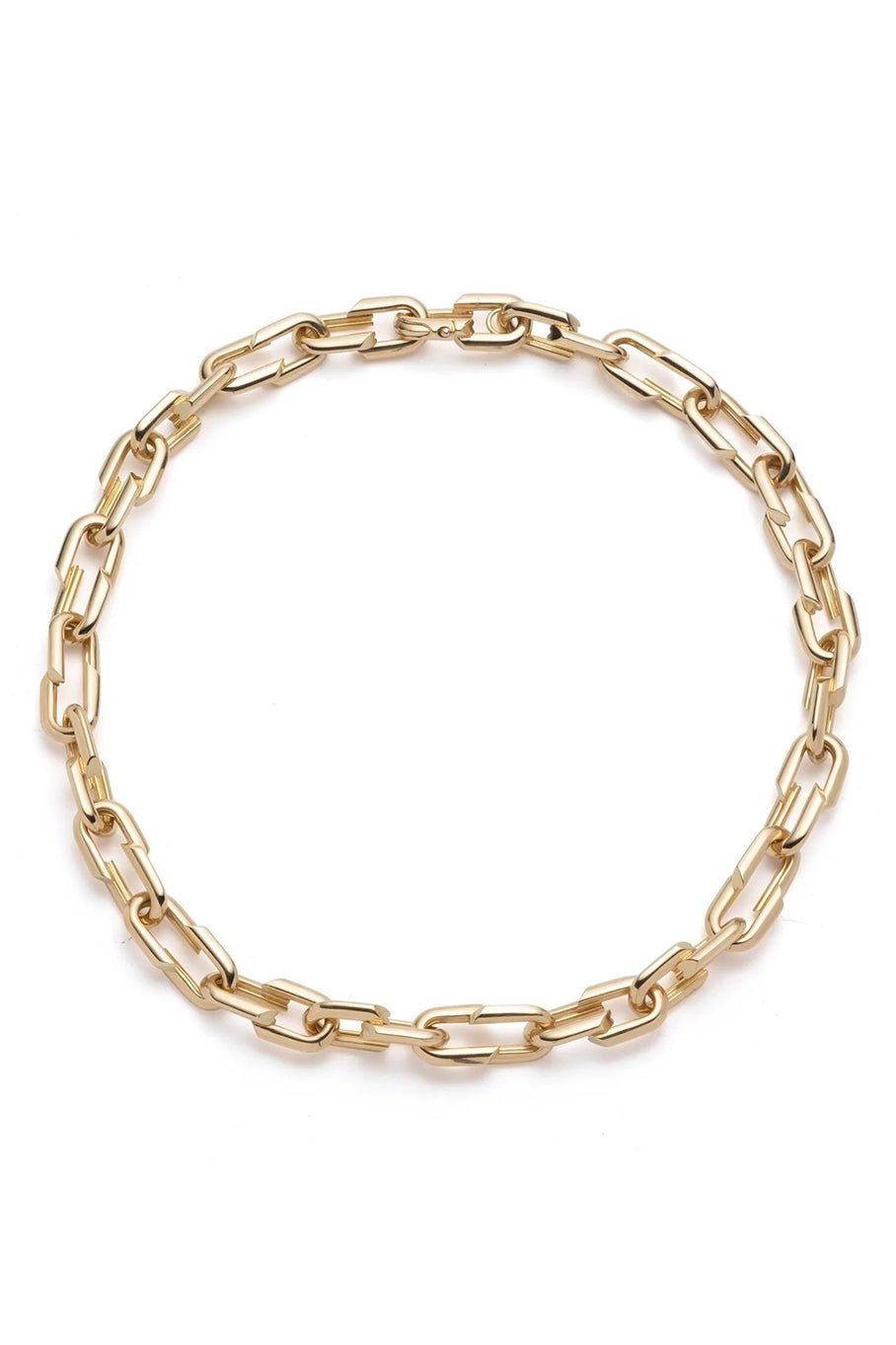FOUNDRAE-Medium Strong Hearts Link Chain Necklace-YELLOW GOLD