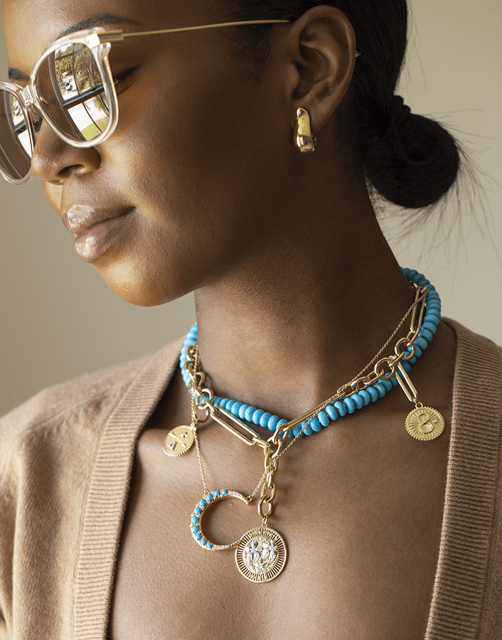 FOUNDRAE-Multi-Shape Link Thick Chain-YELLOW GOLD