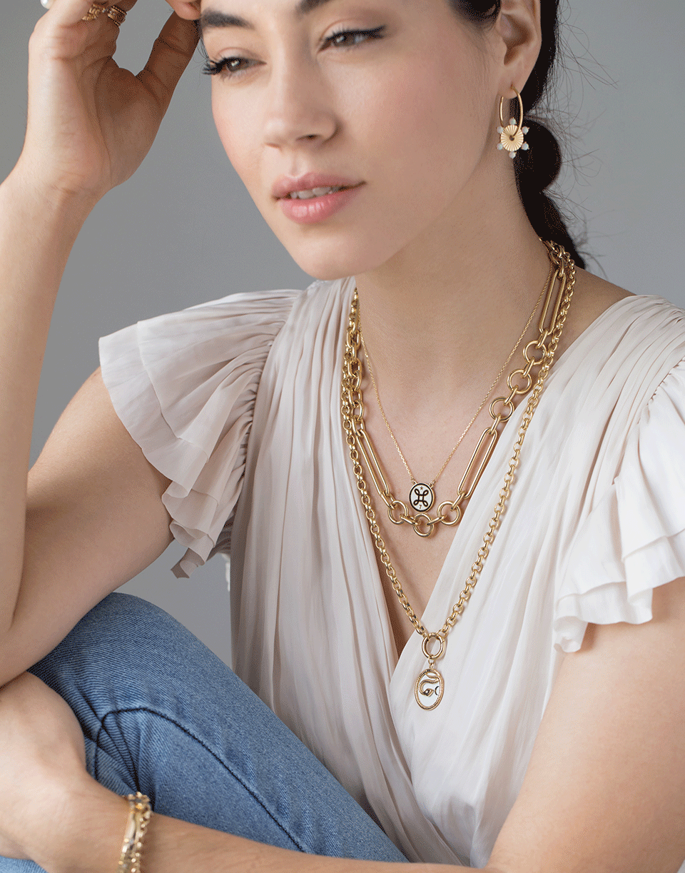 FOUNDRAE-Multi-Shape Link Thick Chain-YELLOW GOLD